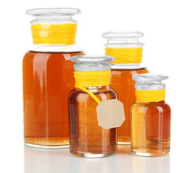 ilaç şişeleri üzerinde beyaz izole