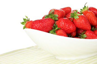 beyaz izole kase taze çilek