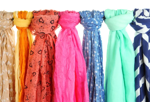 Colored scarves isolated on white — Stock Photo, Image