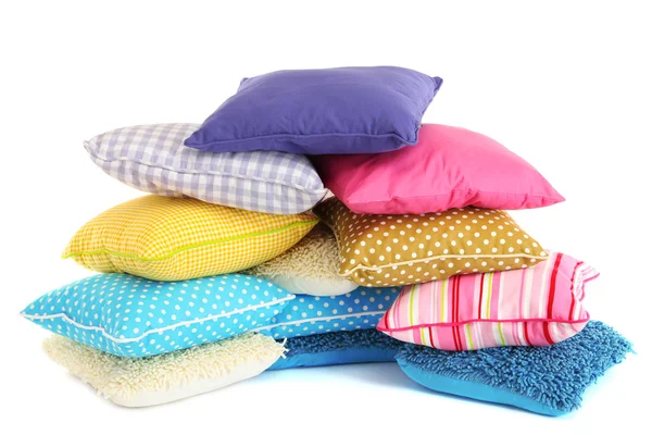 Colina travesseiros coloridos isolados no branco — Fotografia de Stock