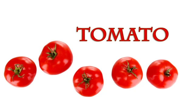 Tomates maduros aislados en blanco — Foto de Stock