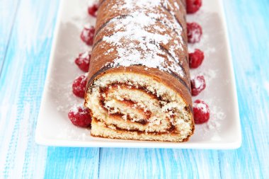 Tablo yakın çekim plaka rulo tatlı