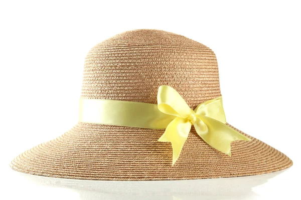 Hermoso sombrero de verano, aislado en blanco — Foto de Stock