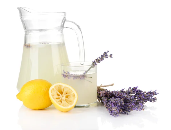 Lavender lemonade, isolated on white — Stock Photo, Image