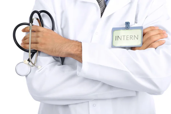 Medical intern isolated on white — Stock Photo, Image