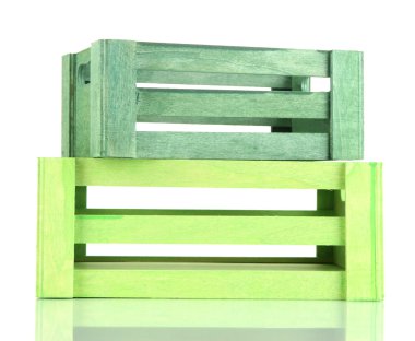 beyaz izole renkli ahşap kasa