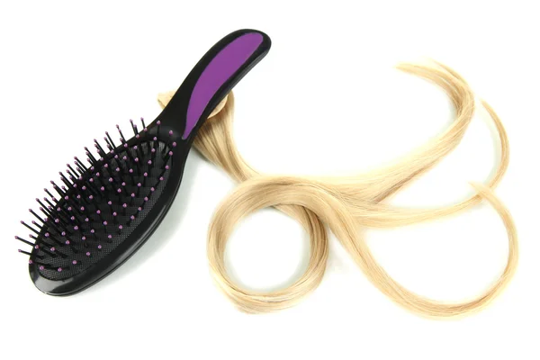 Escova de cabelo isolado em branco — Fotografia de Stock