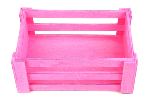Caixa de madeira da cor, isolada no branco — Fotografia de Stock