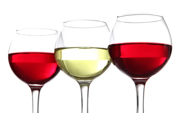 Glasses of wine isolated on white — Stock Photo, Image