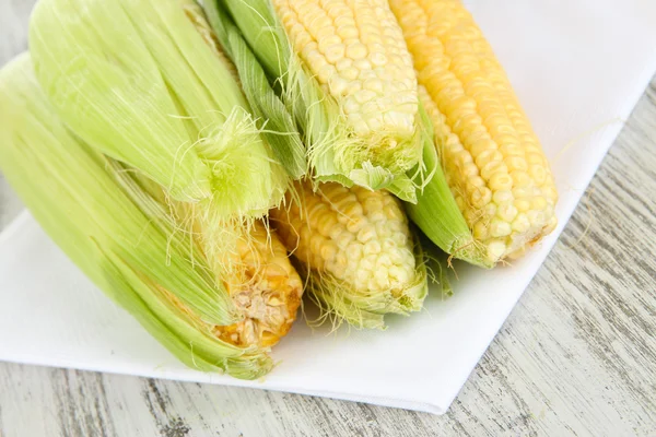 Fresh corn vegetable on wooden table — Stock Photo, Image