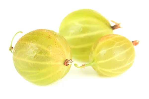 Fresh gooseberries isolated on white — Stock Photo, Image