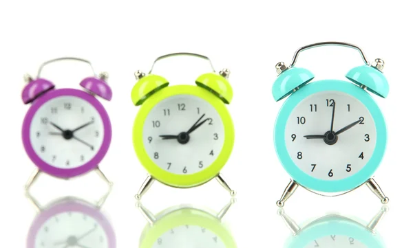 Relógios de alarme retro, isolados em branco — Fotografia de Stock