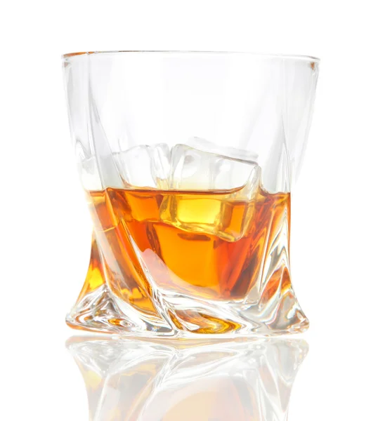 Glass of scotch whiskey, isolated on white — Stock Photo, Image