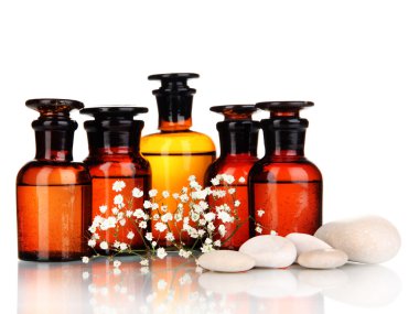 ilaç şişeleri üzerinde beyaz izole