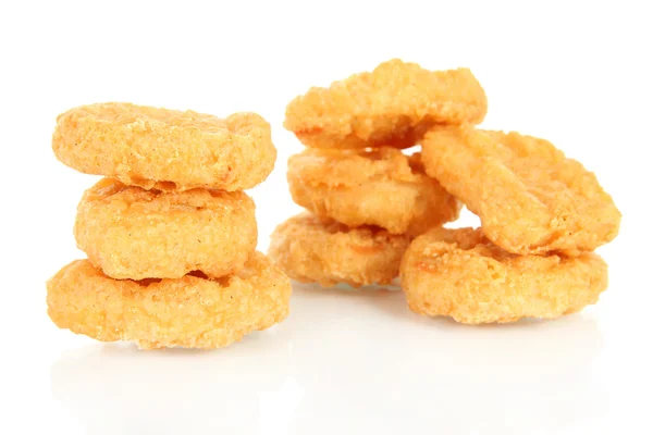 Crocchette di pollo fritte isolate su bianco — Foto Stock