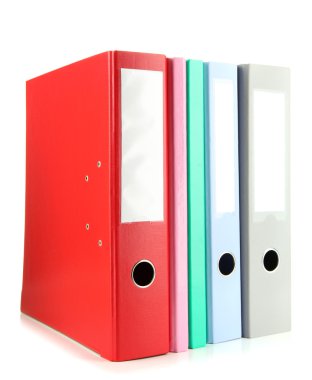 parlak office klasörler üzerinde beyaz izole