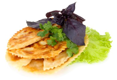 taze otlar, lezzetli chebureks yakın çekim