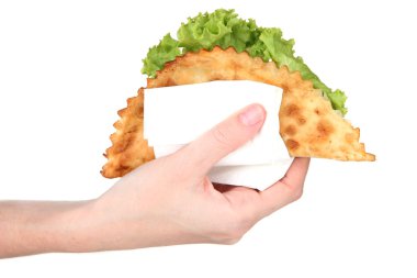 el beyaz izole lezzetli cheburek tutarak