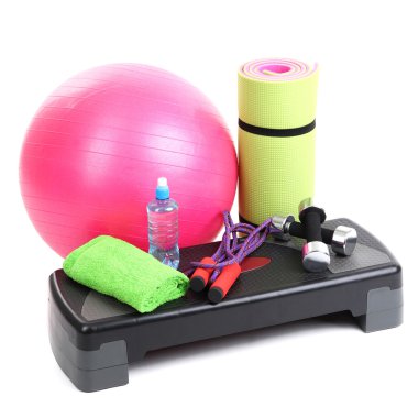 farklı araçları üzerinde beyaz izole fitness için