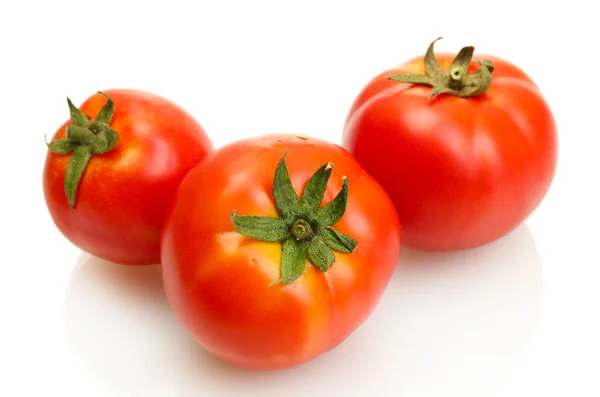 Pomodori isolati su bianco — Foto Stock