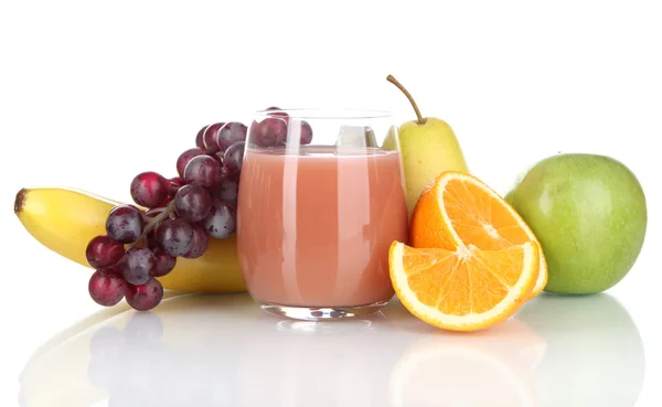 Glass of fresh juice isolated on white — Stock Photo, Image