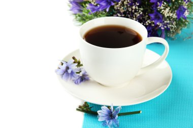 hindiba, üzerinde beyaz izole ile çay
