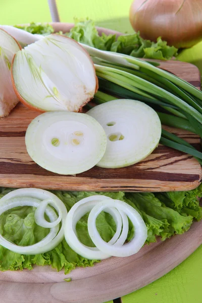 Composition with herbs and onions close-up — Stock Photo, Image