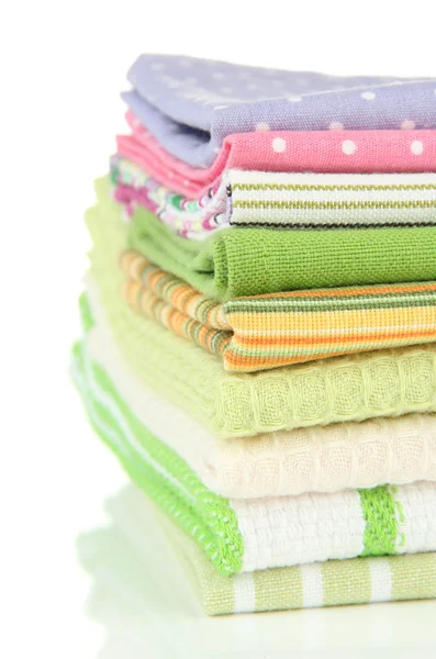 Kitchen towels isolated on white — Stock Photo, Image