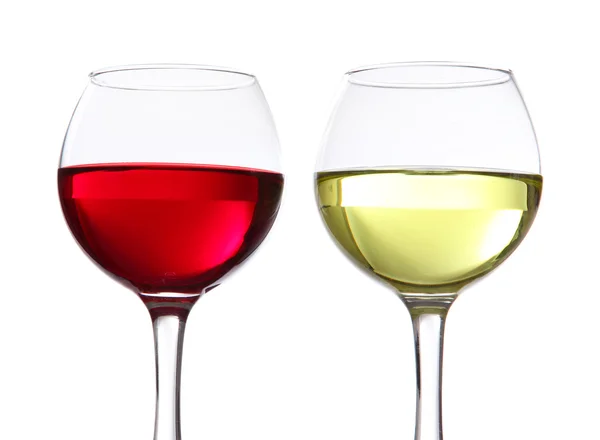 Vasos de vino aislados en blanco —  Fotos de Stock