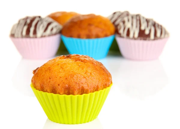 Sweet cupcakes on white table — Stock Photo, Image