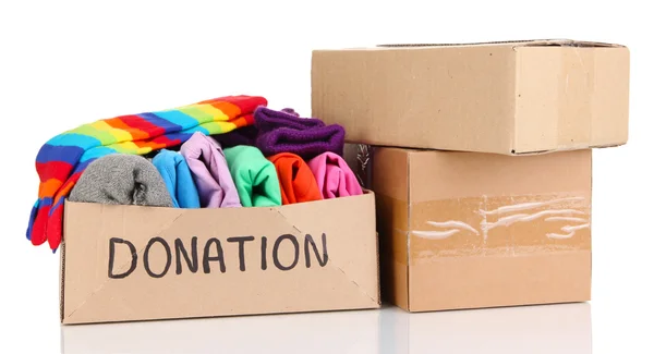 Donation box isolated on white — Stock Photo, Image