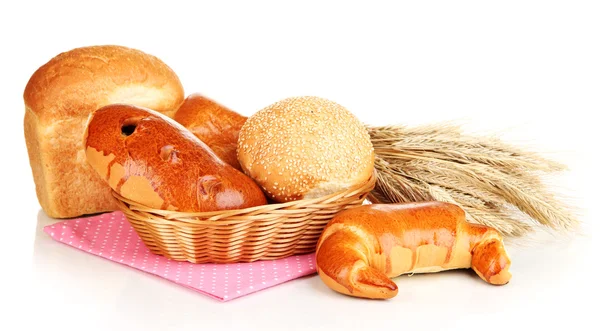 Verscheidenheid van geïsoleerd op wit brood — Stockfoto
