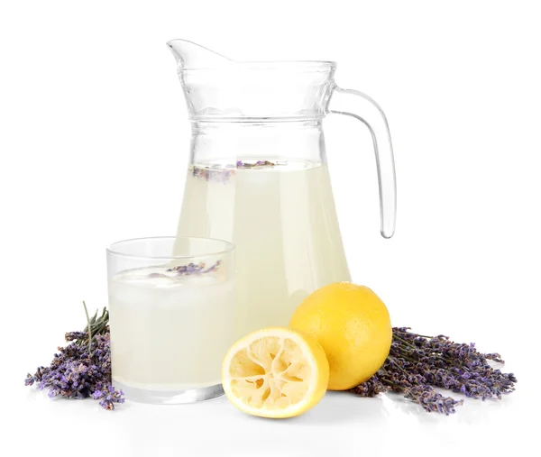 Lavender lemonade, isolated on white — Stock Photo, Image