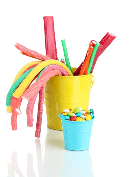 Dulces de mermelada en cubos aislados en blanco — Foto de Stock