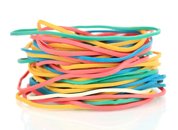 Colorful rubber bands isolated on white — Stock Photo, Image