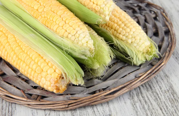Fresh corn vegetable on wooden table — Stock Photo, Image