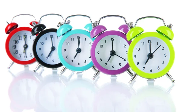 Colorful alarm clock isolated on white — Stock Photo, Image