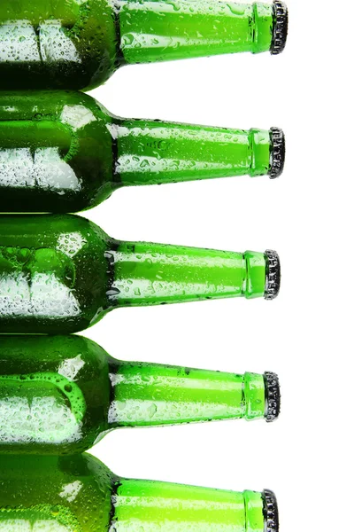 Flaskor öl, närbild — Stockfoto