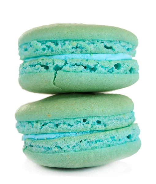 Macarons doux isolés sur blanc — Photo