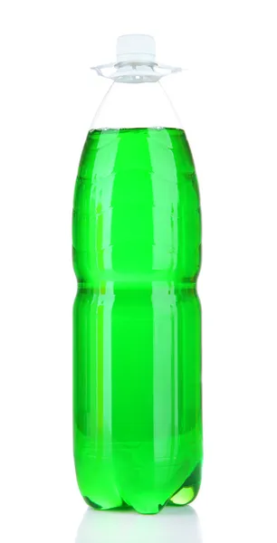 Botella con bebida sabrosa, aislada en blanco — Foto de Stock