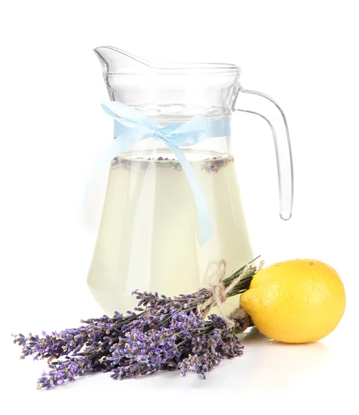 Lavender lemonade, isolated on white — Stock Photo, Image