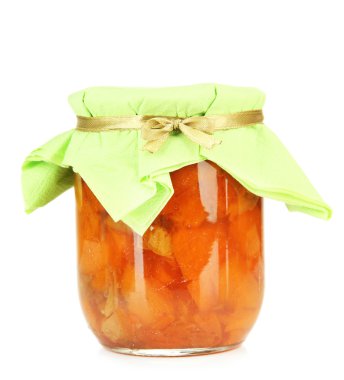 Kayısı reçeli, üzerinde beyaz izole