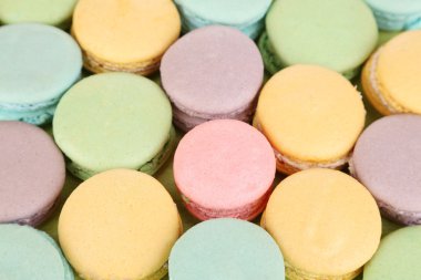 nazik macaroons yakın çekim arka plan
