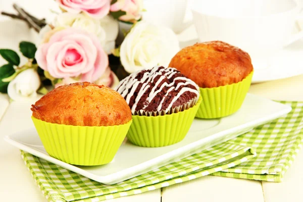 Sweet cupcakes close up — Stock Photo, Image