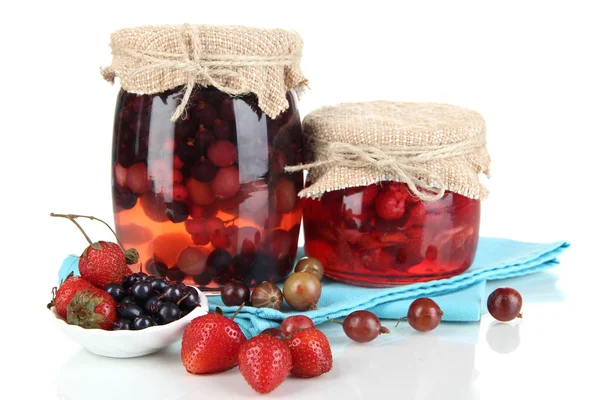 Home made berry jam isolated on white — Stok fotoğraf