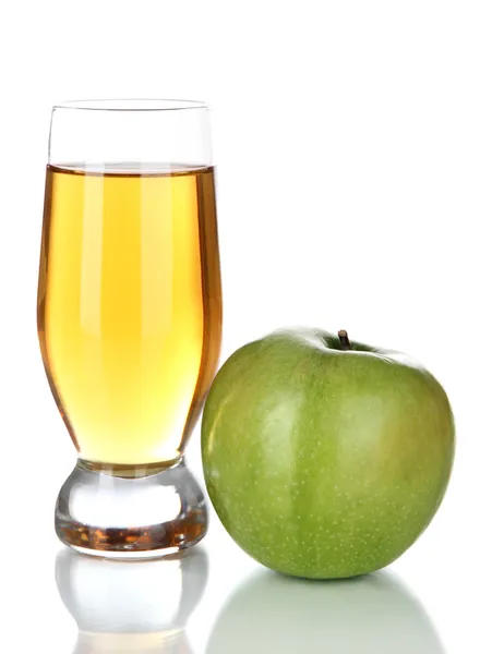 Glass of fresh apple juice isolated on white — Stock Photo, Image