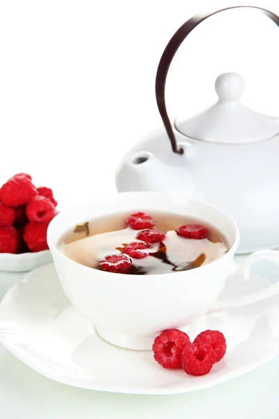 Cup of berry tea isolated on white — Stock Photo, Image