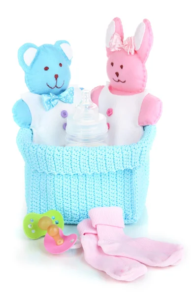 Accesorios para bebés aislados en blanco — Foto de Stock