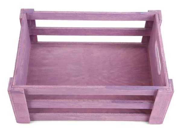 Caja de madera de color, aislada en blanco — Foto de Stock