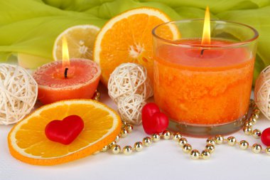 romantik yanan mumlar yakın çekim